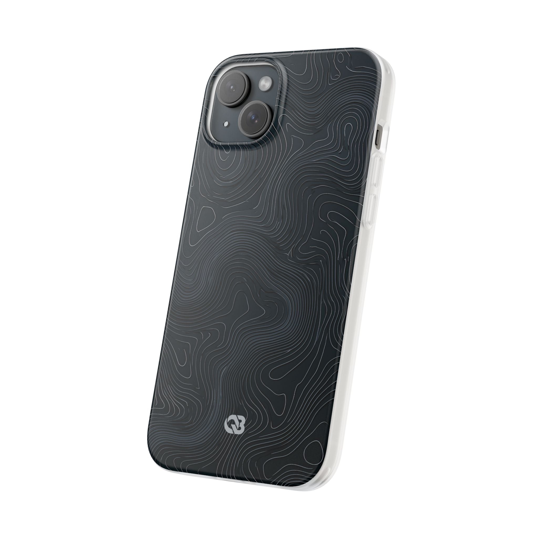 Black Lite Phone Case for iPhone - Obsidian Ridge Topo