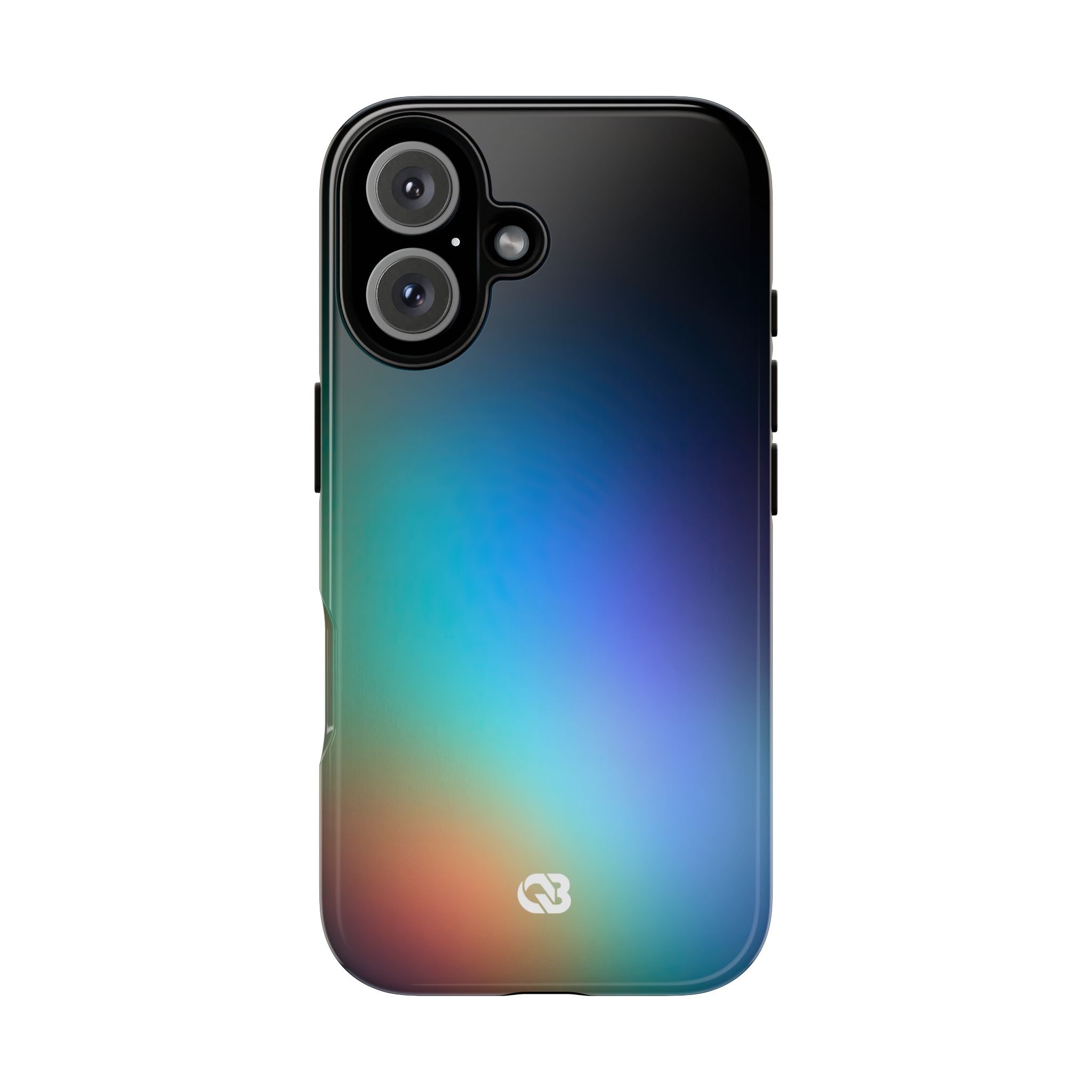 Black Tough Phone Case for iPhone - Electric Prism Grain