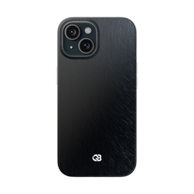 Black Lite Phone Case for iPhone - Midnight Brushed Grain