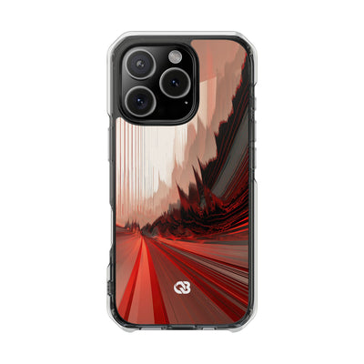 Red Impact MagSafe Phone Case for iPhone - Crimson Pulse Horizon
