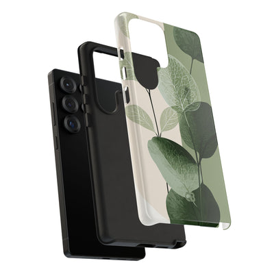 Green Tough Phone Case for Samsung - Sage Leaf Skeletals