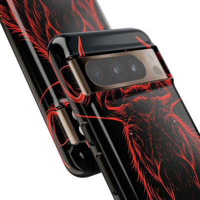 Crimson Horizon Moose · Tough Phone Case for Pixel ·  Black