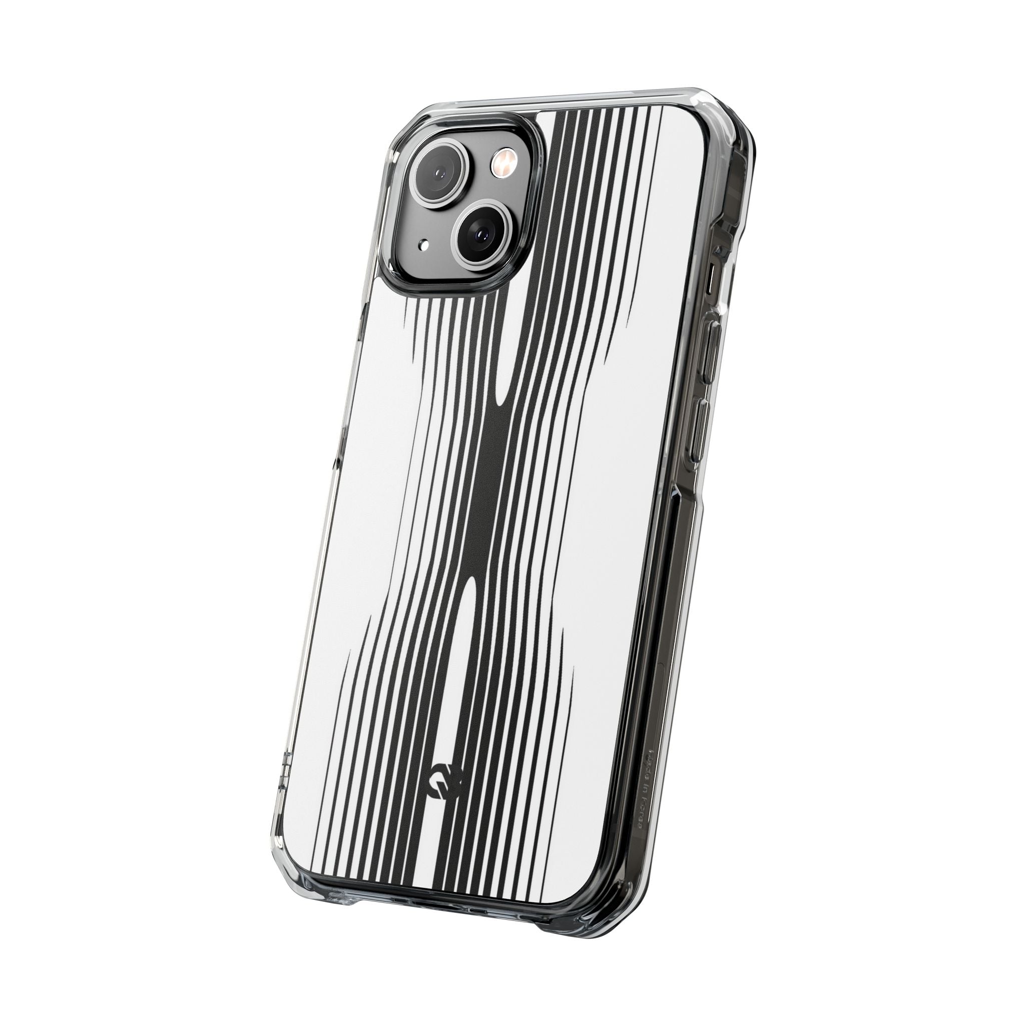 White Impact MagSafe Phone Case for iPhone - Kinetic Mono Distortion