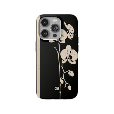 Black Lite Phone Case for iPhone - Obsidian Bone Orchid
