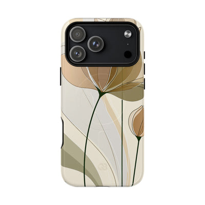 Beige Tough 2.0 Magsafe Phone Case for iPhone - Muted Ochre Petals