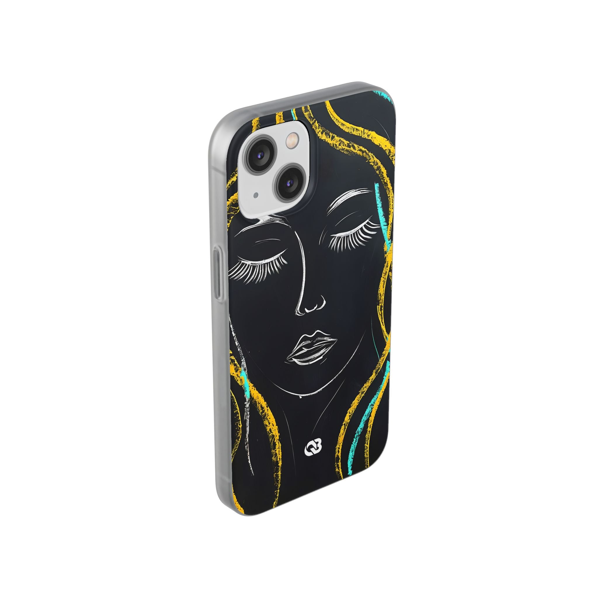 Obsidian Chalk Portrait · Soft Phone Case for iPhone