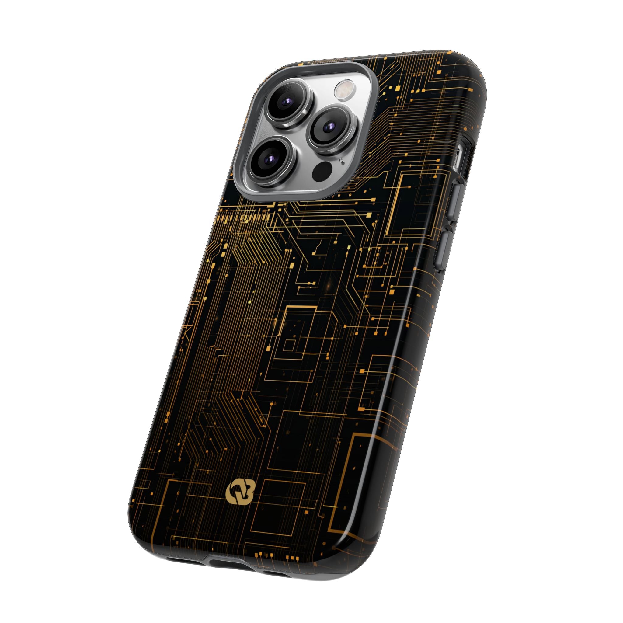Gold Tough Phone Case for iPhone - Amber Core Mainframe