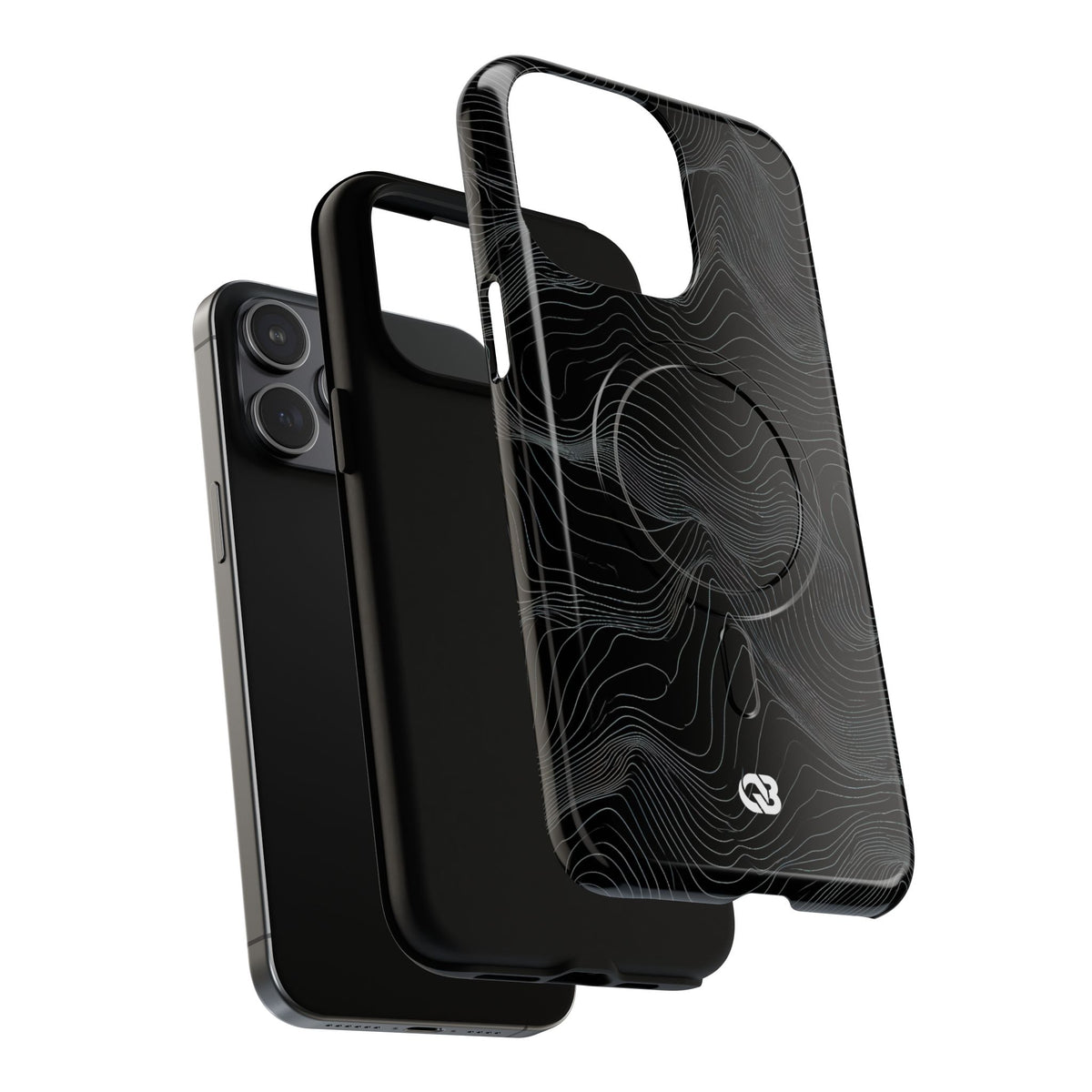 Obsidian Contour Elevation · Tough 2.0 Magnetic Phone Case for iPhone · Black