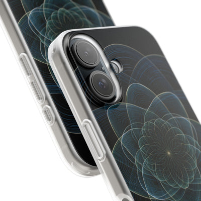 Blue Lite Phone Case for iPhone - Celestial Wireframe Bloom