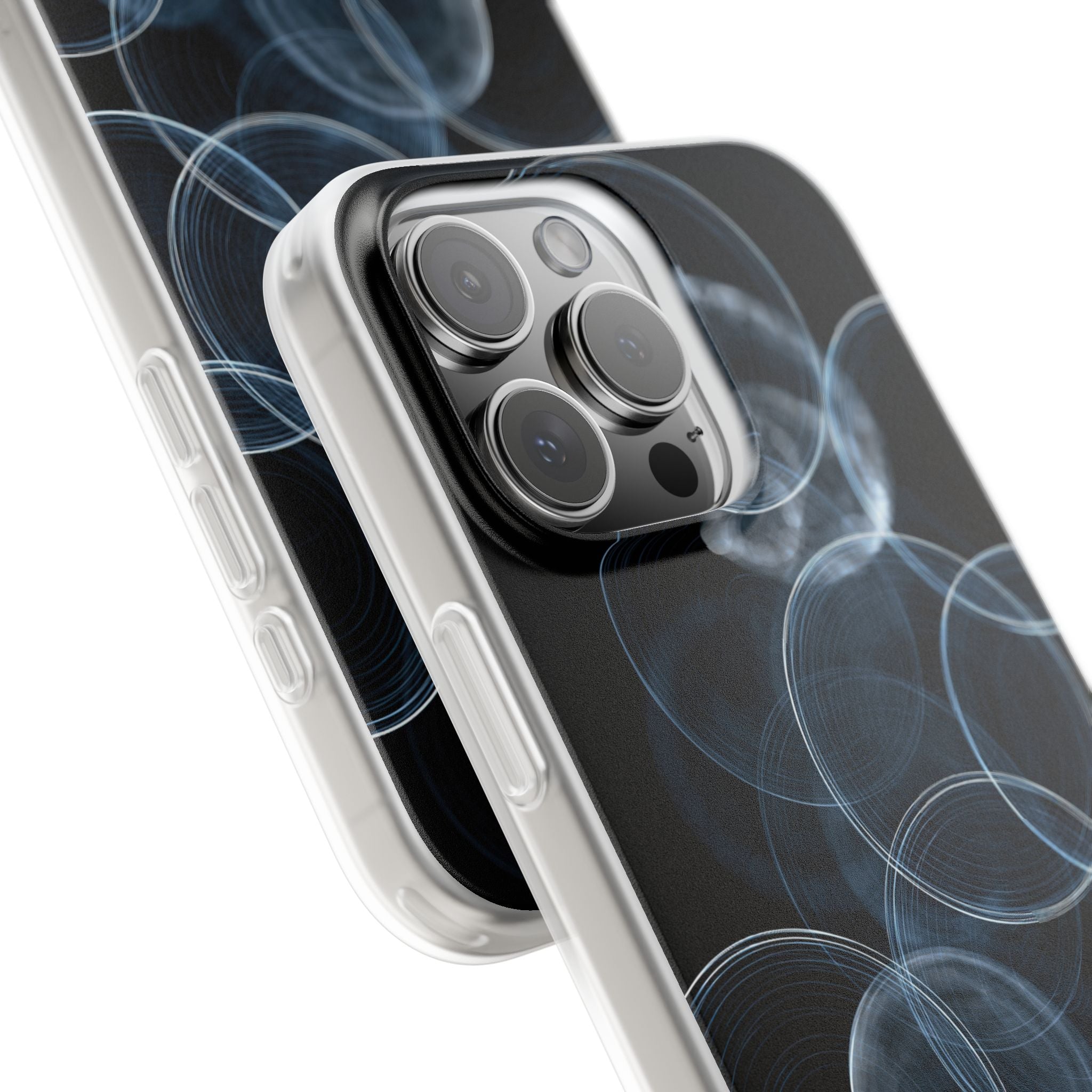 Blue Lite Phone Case for iPhone - Cyan Pulse Ripple
