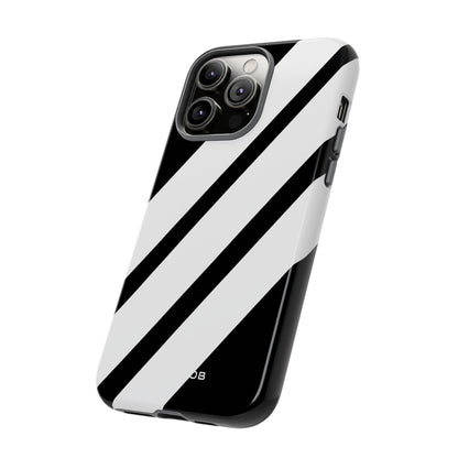 Diagonal Bands Noir iPhone 14 Pro Max Case - Tough