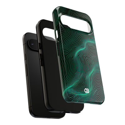 Teal Tough Phone Case for Google Pixel - Neon Jade Contour
