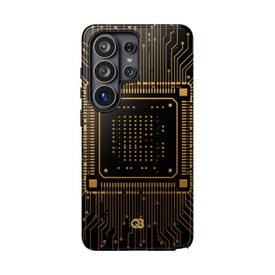Gold Tough Phone Case for Samsung - Cyber Gold Processor