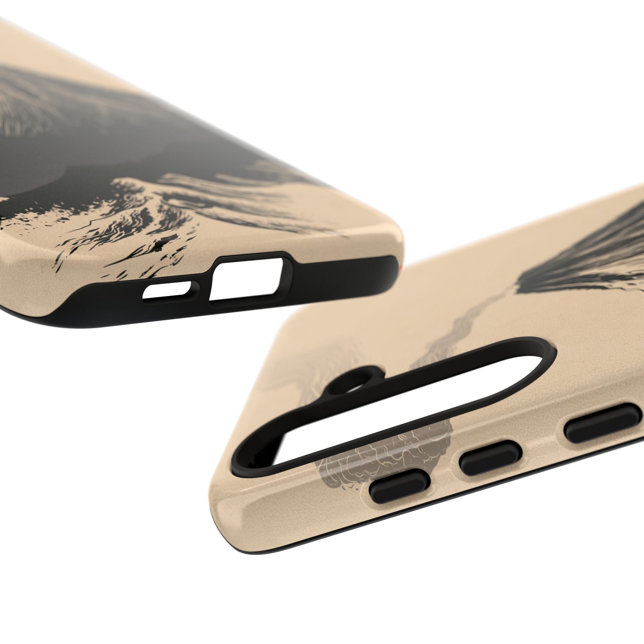 Beige Tough Phone Case for Samsung - Obsidian Ink Summit