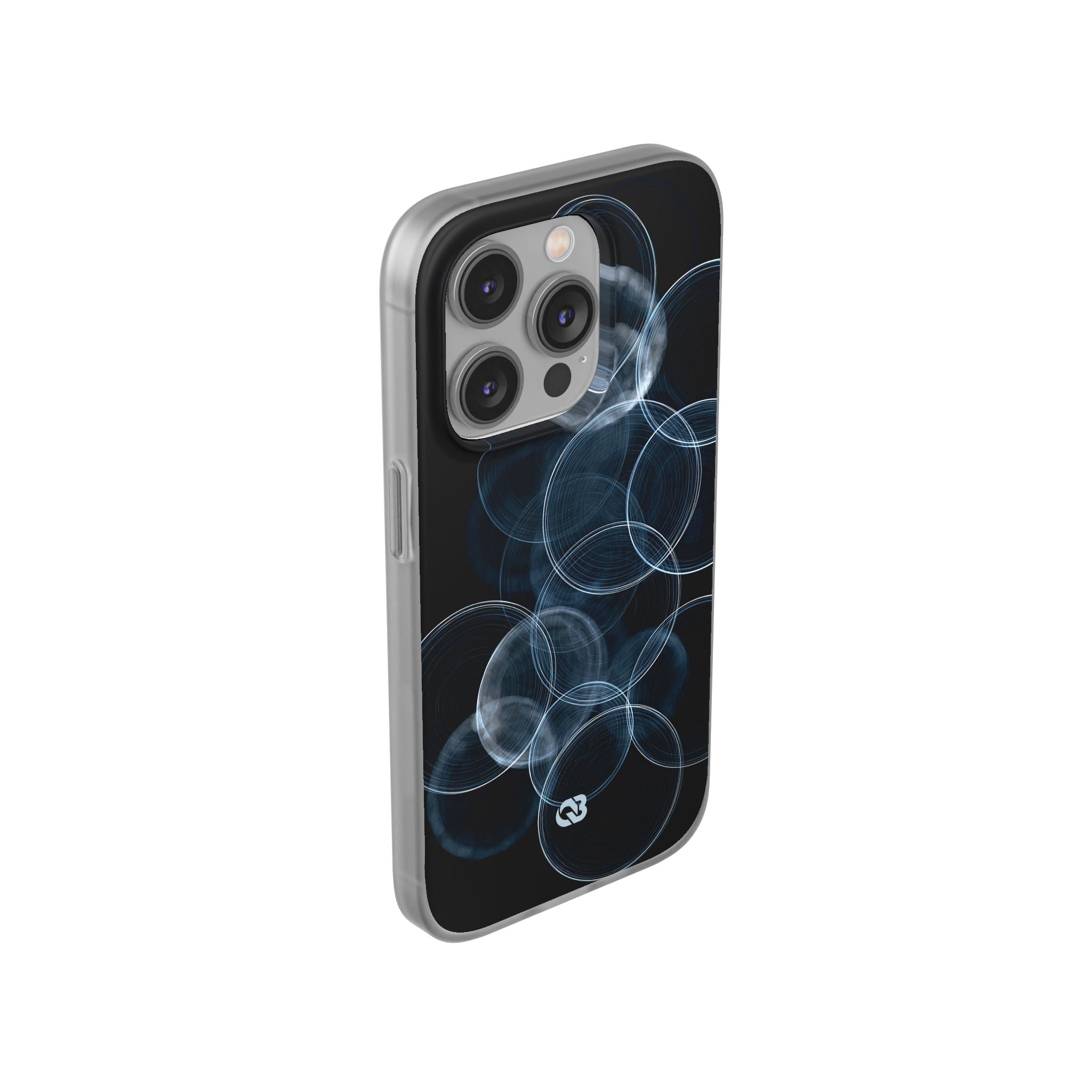 Blue Lite Phone Case for iPhone - Cyan Pulse Ripple