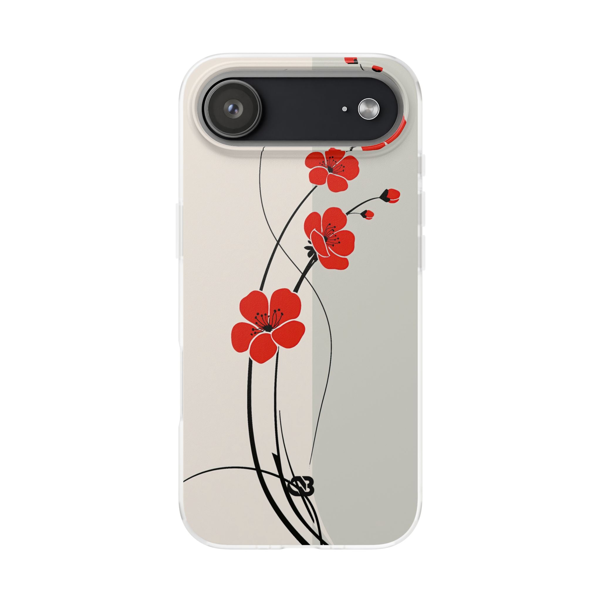 Beige Lite Phone Case for iPhone - Scarlet Ink Petals
