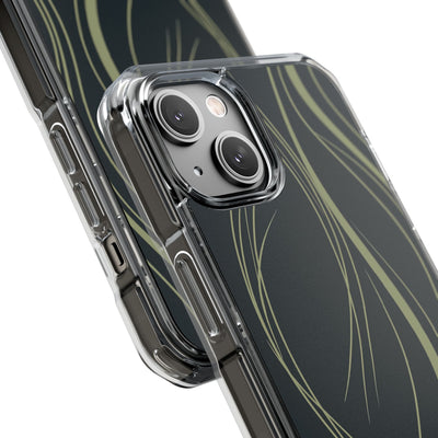 Green Impact MagSafe Phone Case for iPhone - Obsidian Sage Flow