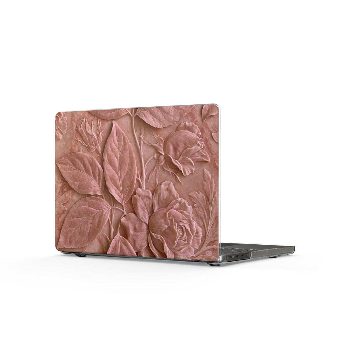 Blush Rose Relief · Clear Hard Case for MacBook · Pink