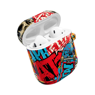 Skate Skull Riot · Hard Case for AirPods & AirPods Pro · Red