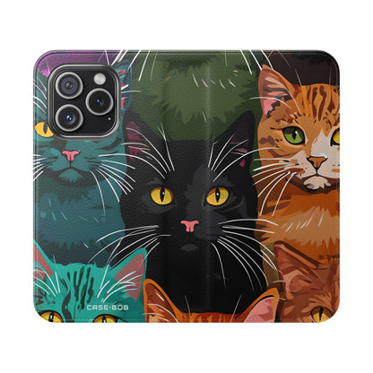 Kat Raster Neon - iPhone 15 Pro Case - Portemonnee