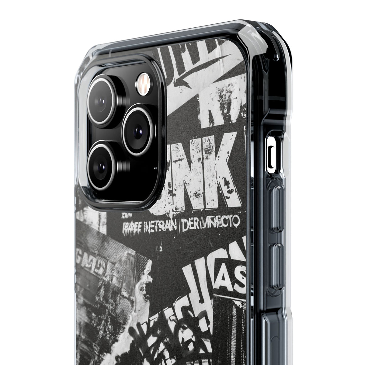Underground Punk Collage · Clear Impact Magnetic Phone Case for iPhone · Black