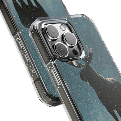 Nordic Boreal Moose · Clear Impact Magnetic Phone Case for iPhone · Blue
