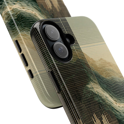 Beige Tough Phone Case for iPhone - Veridian Data Ridge