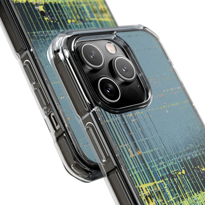 Acid Raster Circuit · Clear Impact Magnetic Phone Case for iPhone · Teal