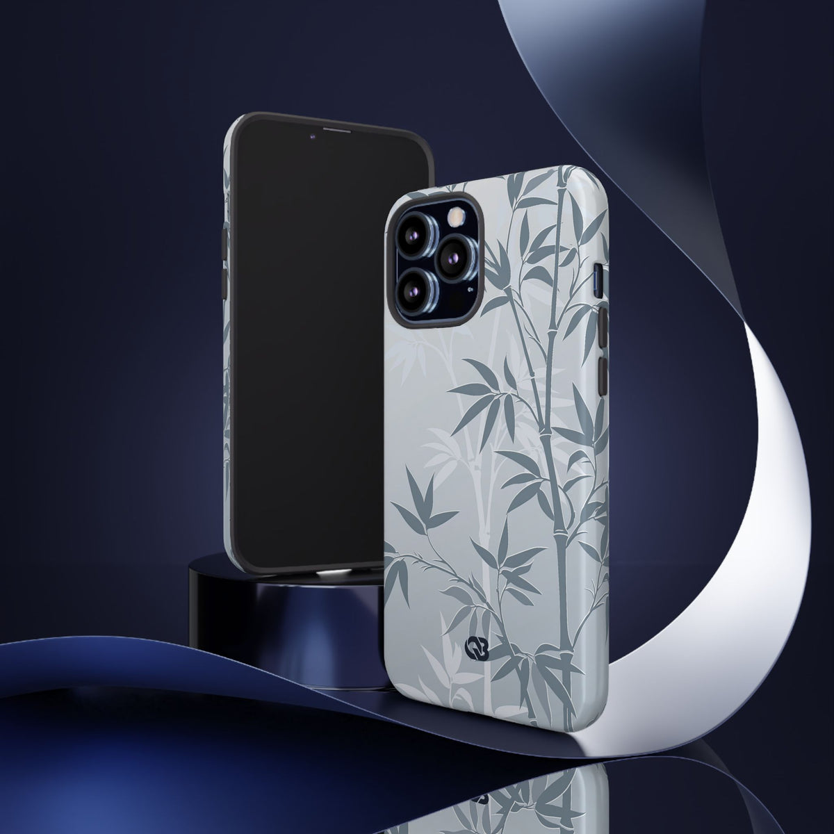 Misty Bamboo Grove · Tough Phone Case for iPhone · Blue