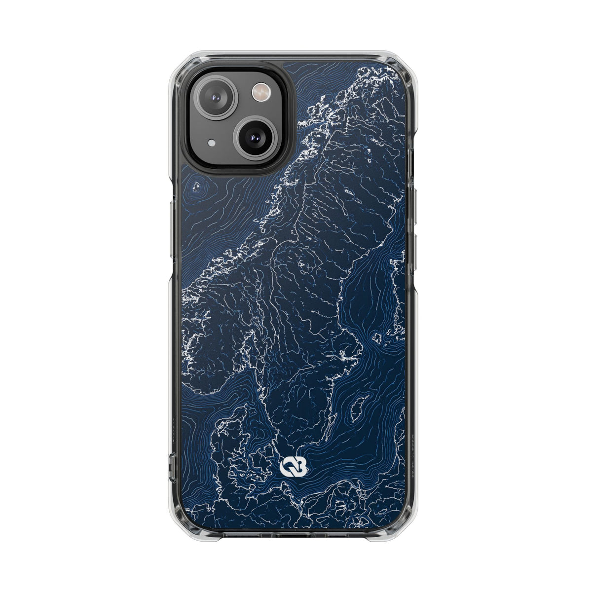 Nordic Contour Chart · Clear Impact Magnetic Phone Case for iPhone · Blue