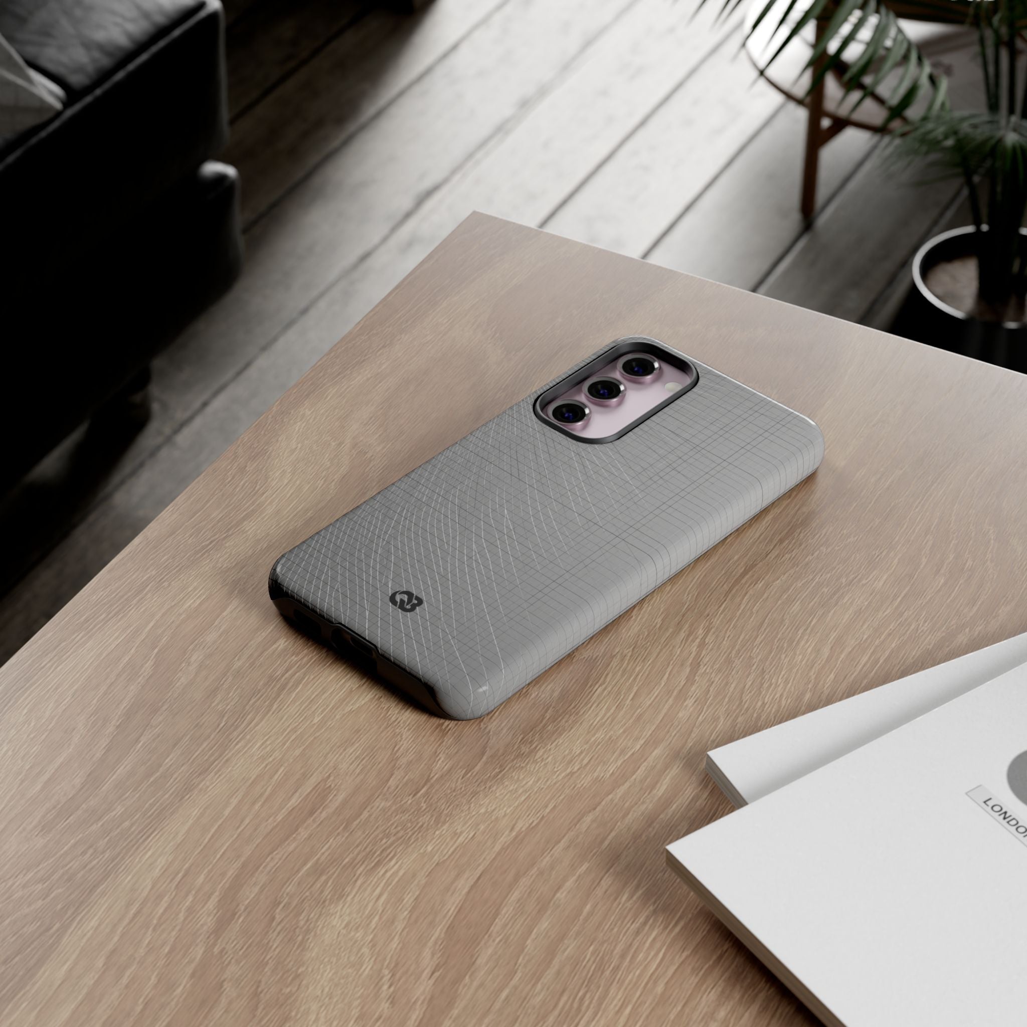 Grey Tough Phone Case for Samsung - Chrome Mesh Warp