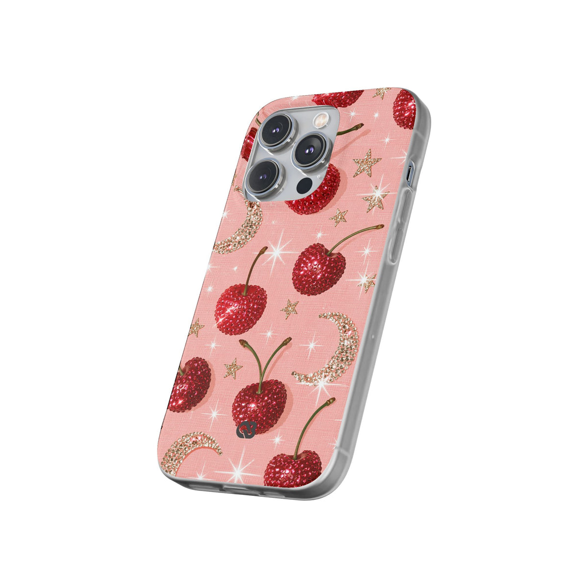 Bedazzled Ruby Cherries · Lite Phone Case for iPhone ·  Pink