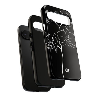 Black Tough Phone Case for Google Pixel - Noir Alabaster Orchid