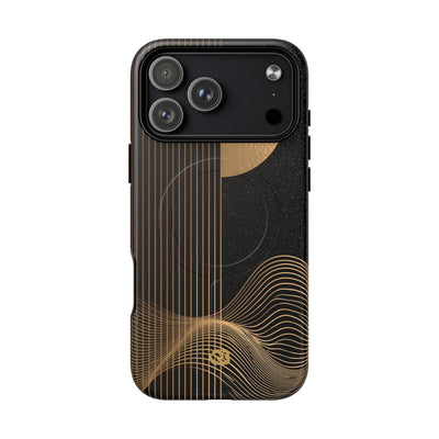 Gold Tough 2.0 Magnetic Phone Case for iPhone - Gilded Obsidian Dunes