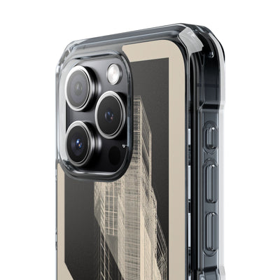 Beige Impact MagSafe Phone Case for iPhone - Monolith Urban Grid