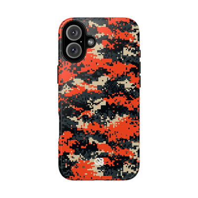 Signal Pixel Camo · Tough Phone Case for iPhone · Orange