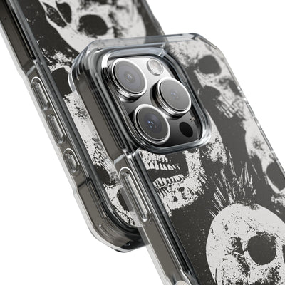 Punk Skull Riot · Clear Impact Magnetic Phone Case for iPhone · Black