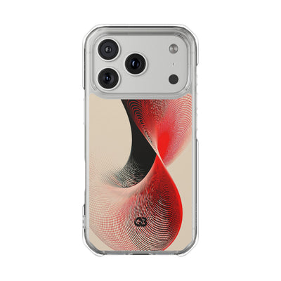 Red Impact MagSafe Phone Case for iPhone - Scarlet Wireframe Helix