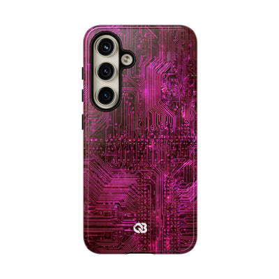 Magenta Circuit Trace · Tough Phone Case for Samsung · Pink