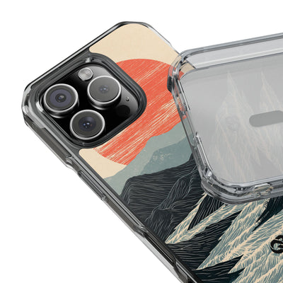 Beige Impact MagSafe Phone Case for iPhone - Crimson Ridge Flow