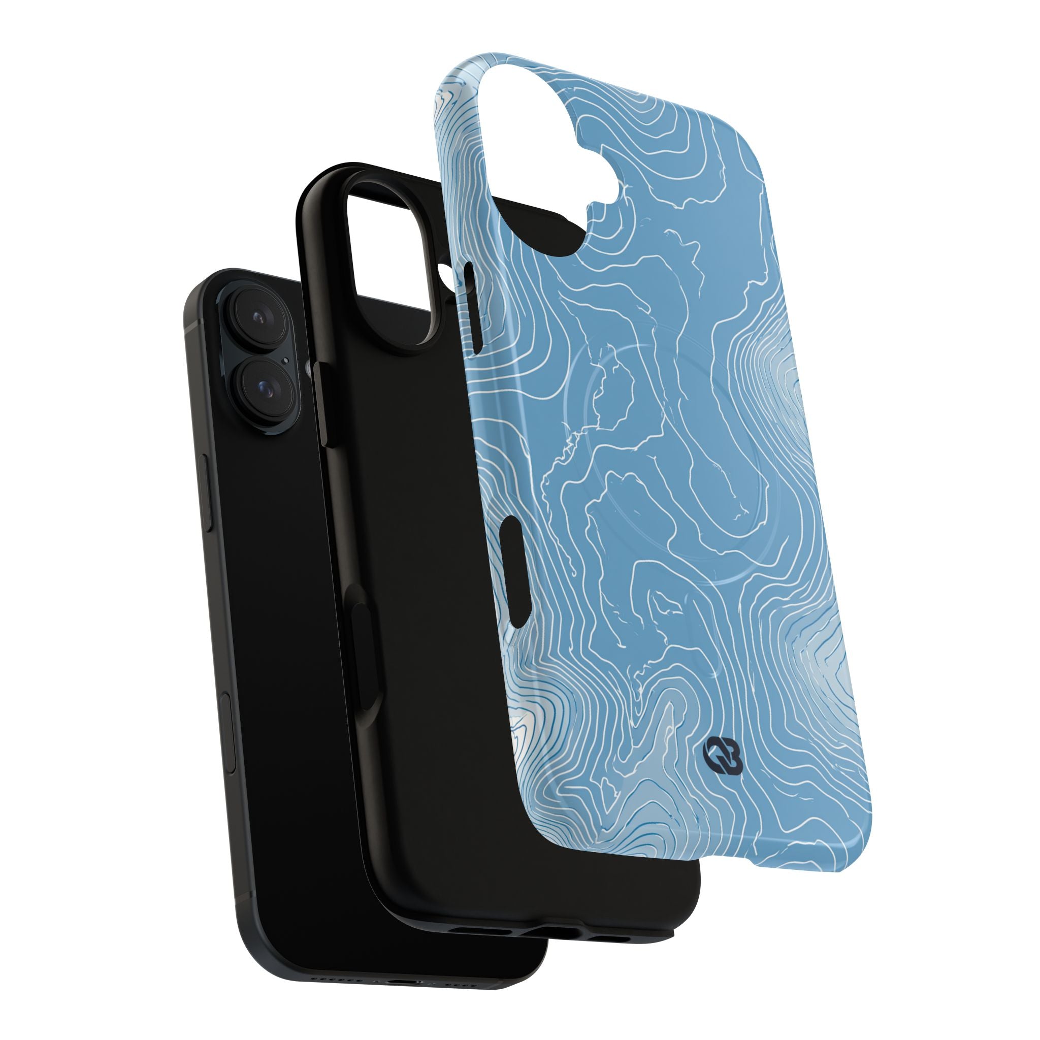 Blue Tough 2.0 Magsafe Phone Case for iPhone - Glacial Ridge Topo
