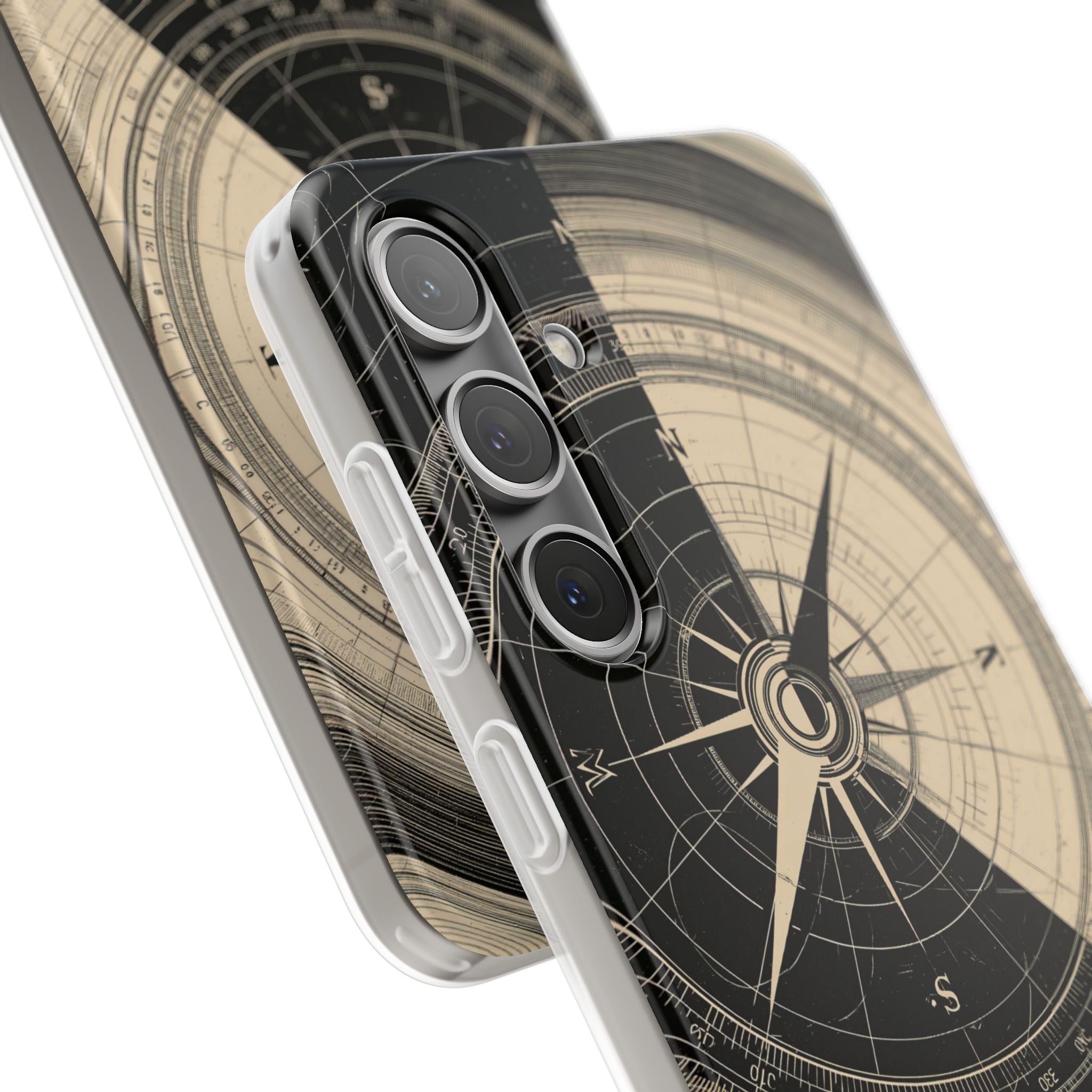 Beige Lite Phone Case for Samsung - Obsidian Nautical Blueprint