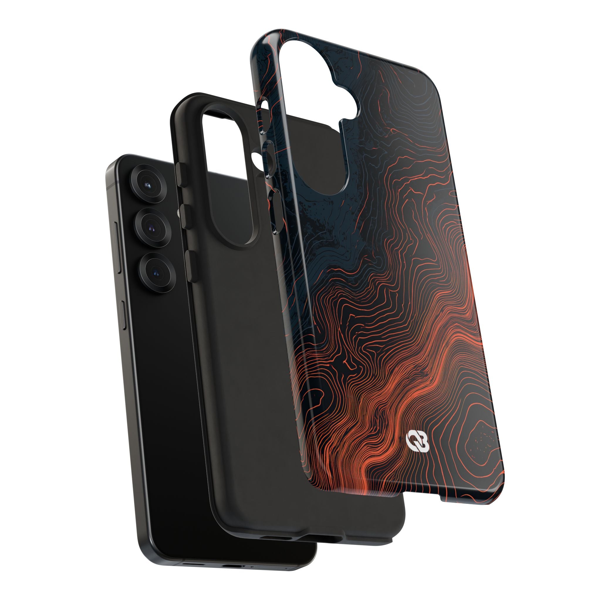 Black Tough Phone Case for Samsung - Volcanic Basalt Map