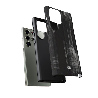 Black Tough Phone Case for Samsung - Ghost Urban Wireframe