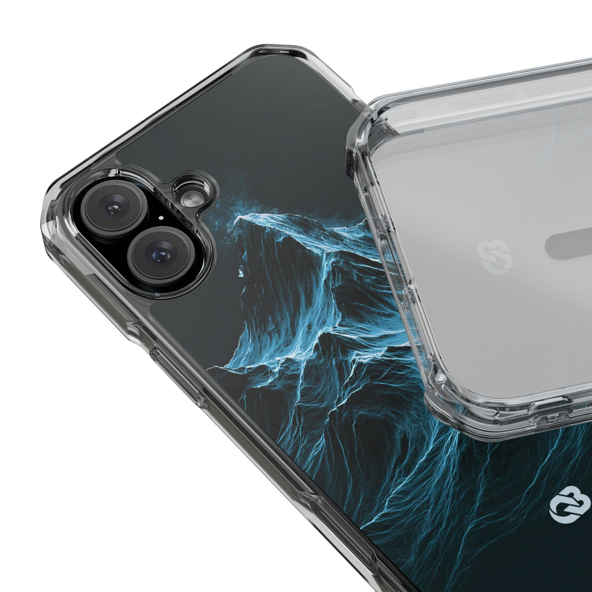 Nordic Frost Peak · Clear Impact Magnetic Phone Case for iPhone · Blue