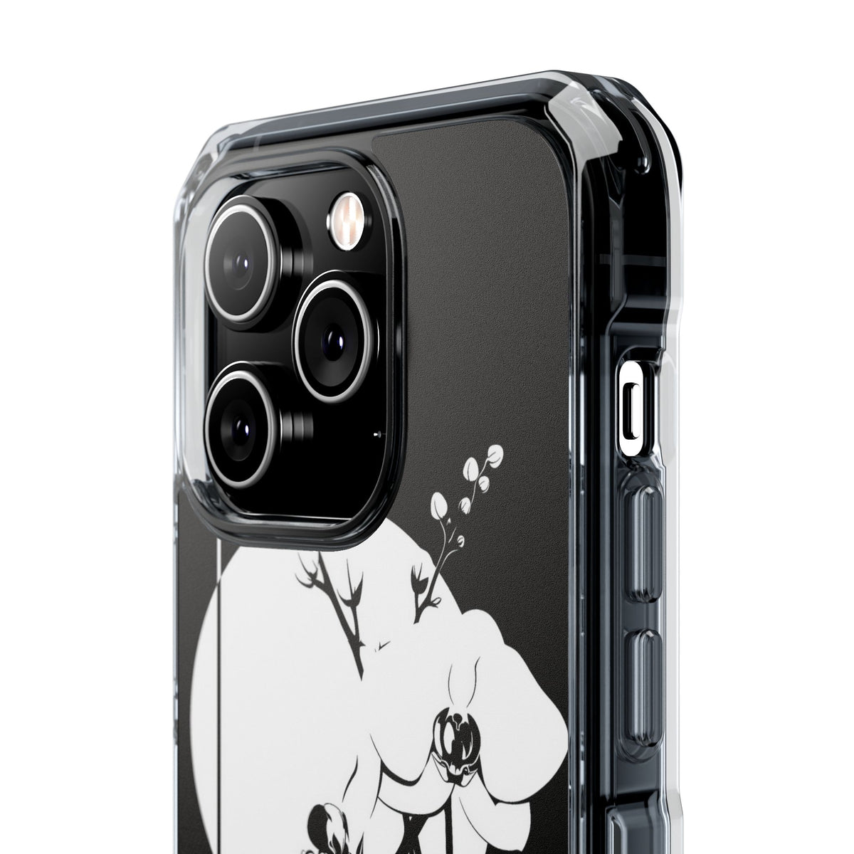 Nocturne Orchid Bloom · Clear Impact Magnetic Phone Case for iPhone ·  Black