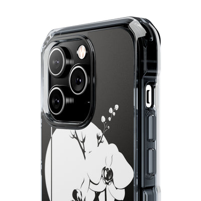 Nocturne Orchid Bloom · Clear Impact Magnetic Phone Case for iPhone ·  Black