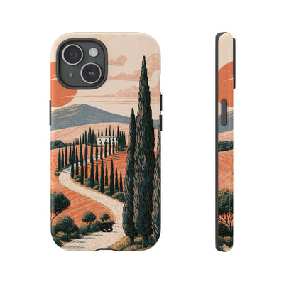 Tuscan Cypress Horizon · Tough Phone Case for iPhone · Orange