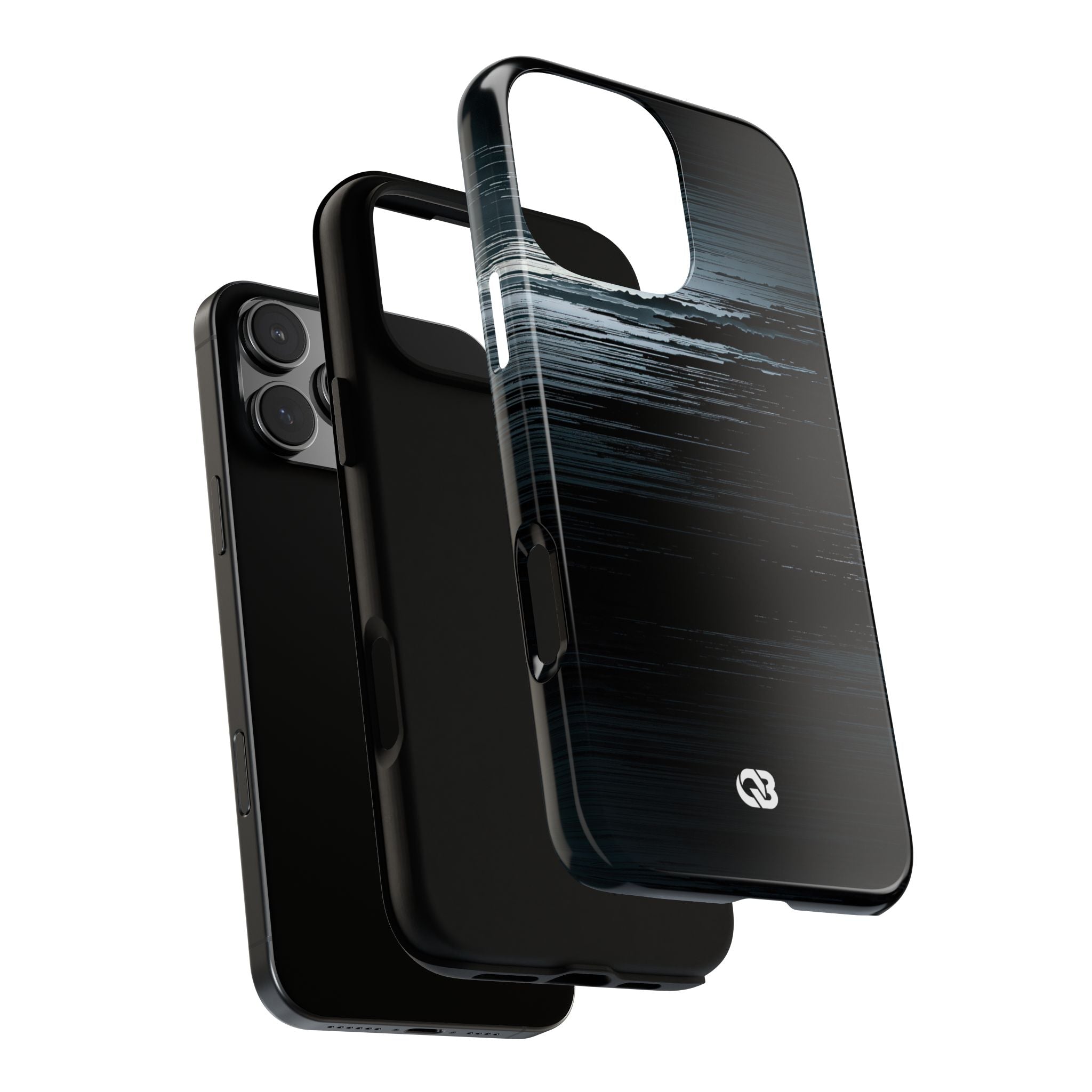 Black Tough Phone Case for iPhone - Frozen Signal Glitch