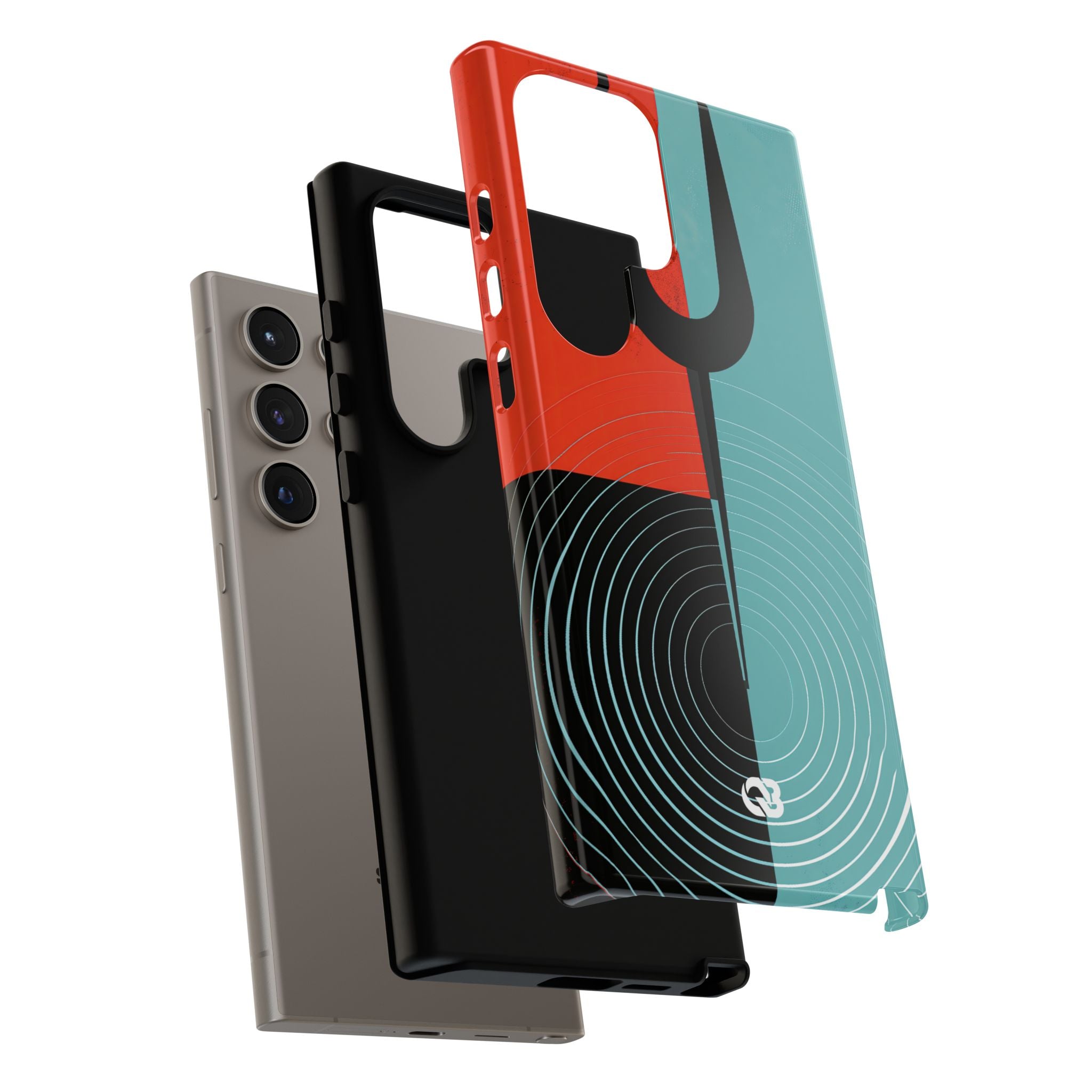 Teal Tough Phone Case for Samsung - Sonic Static Split